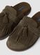 Brown genuine leather loafers with fringe_1