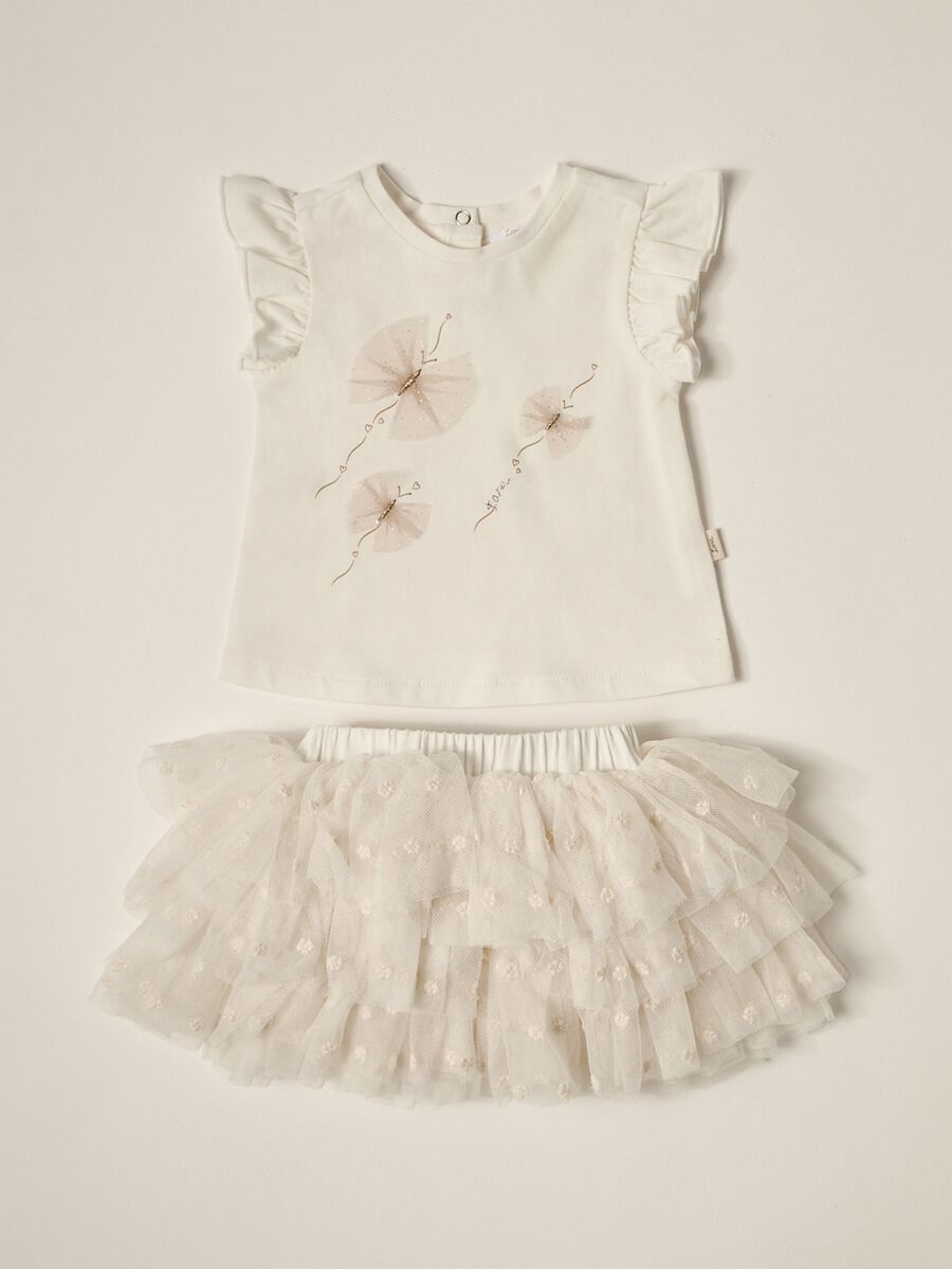 Set t-shirt + gonna in tulle IANA neonata_0
