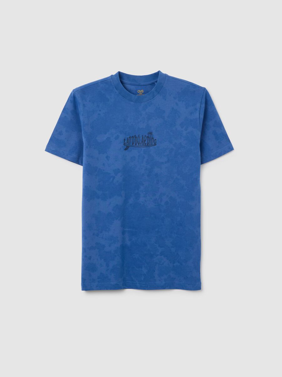T-shirt da ragazzo in puro cotone blu regular fit_3