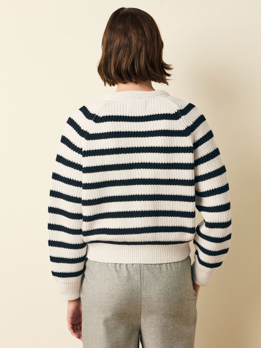 Striped cardigan with raglan sleeves_3