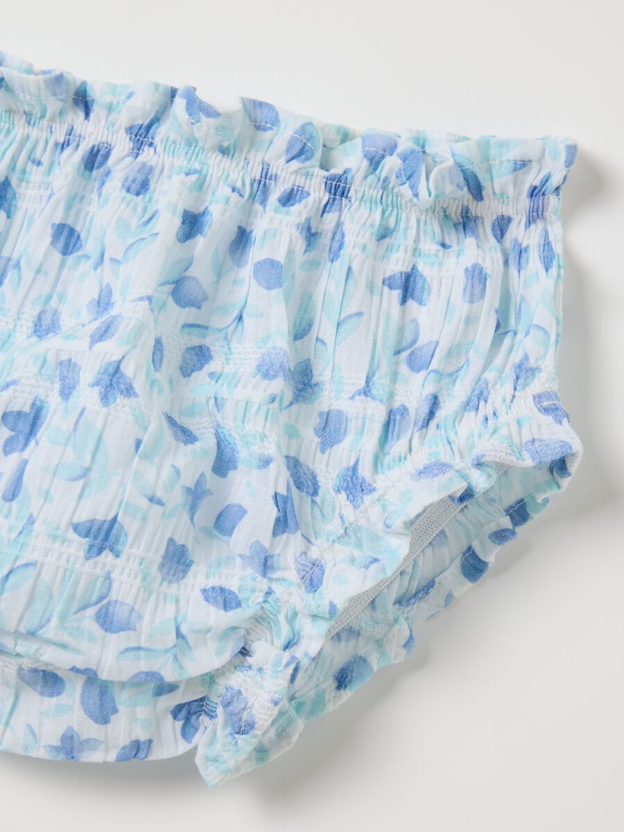 Light blue floral dress and culottes set_3
