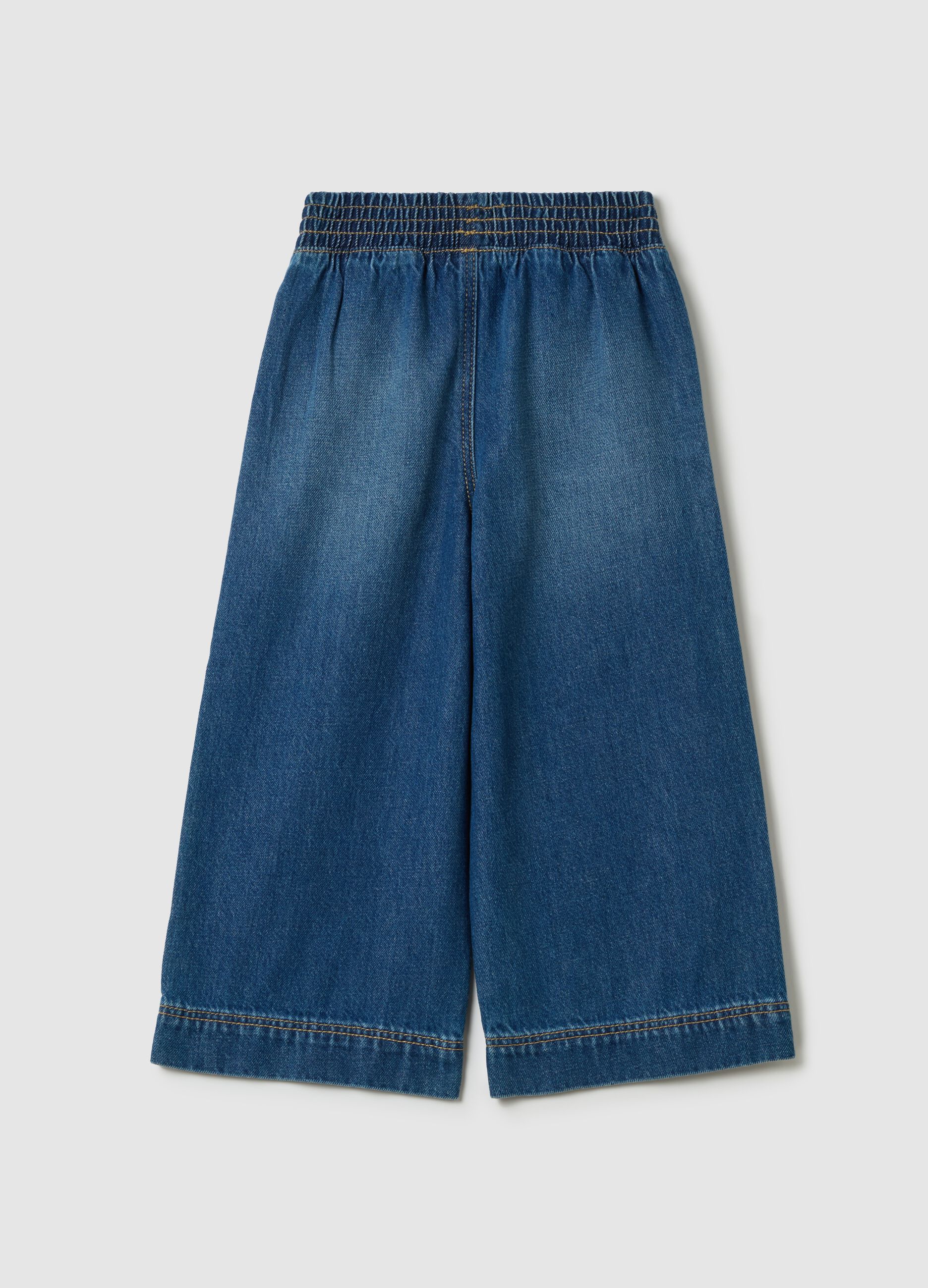Joggers a gamba larga in denim 