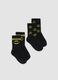 Bipack di calze corte nere in cotone organico elasticizzato con stampa Batman_0
