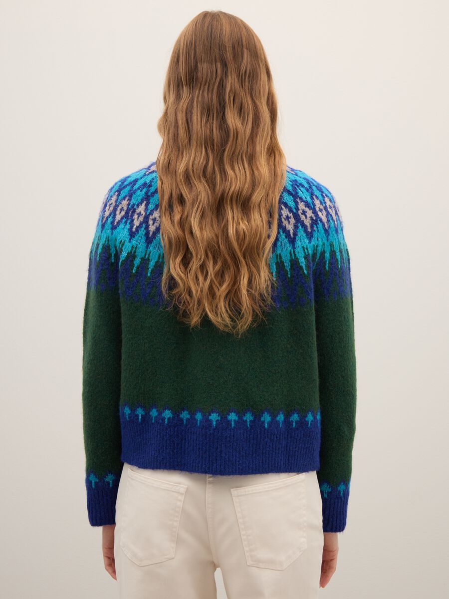 Multicolour Jacquard Pattern Pullover_3