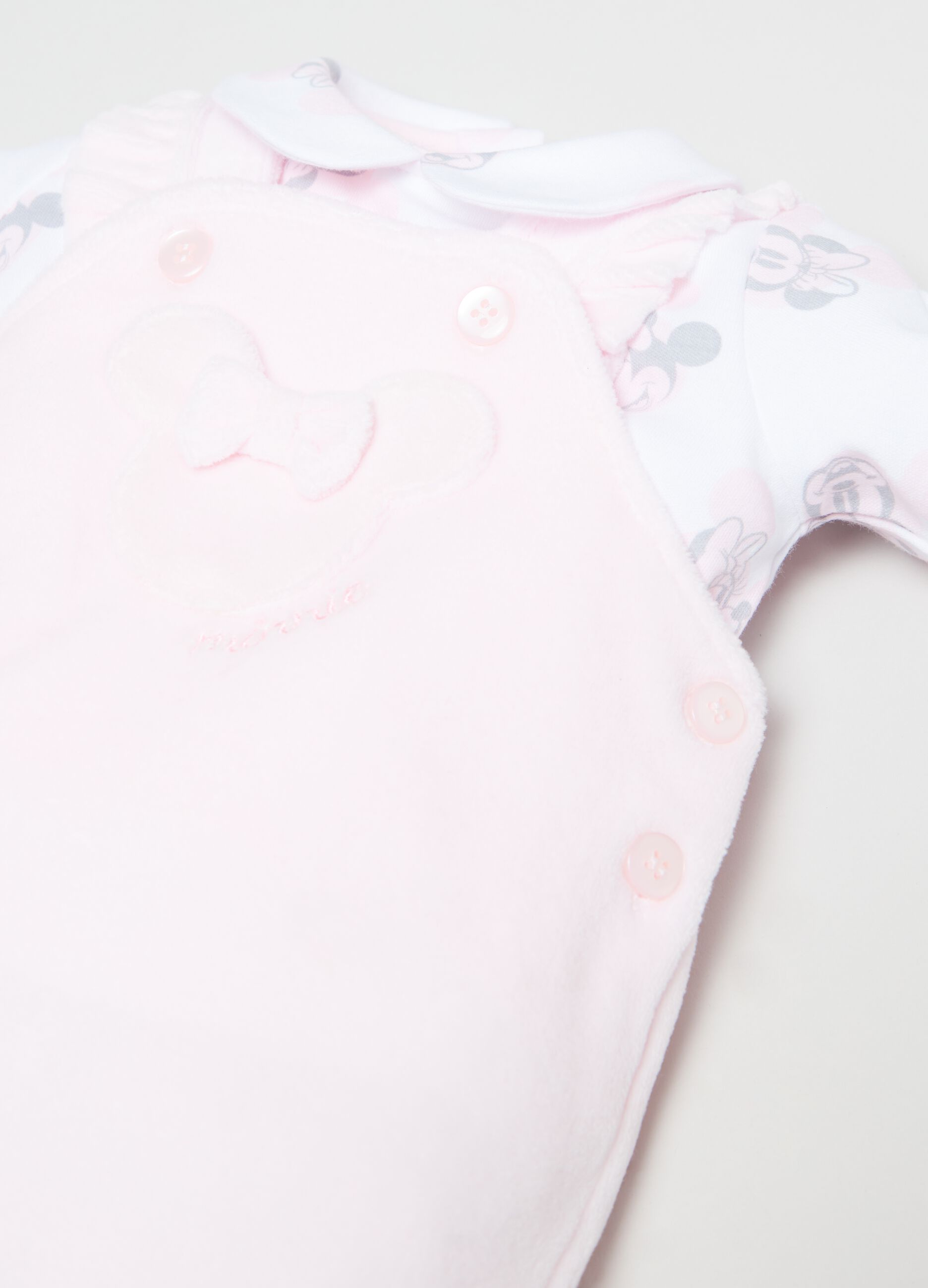 Set t-shirt e salopette con piedini Minnie_2