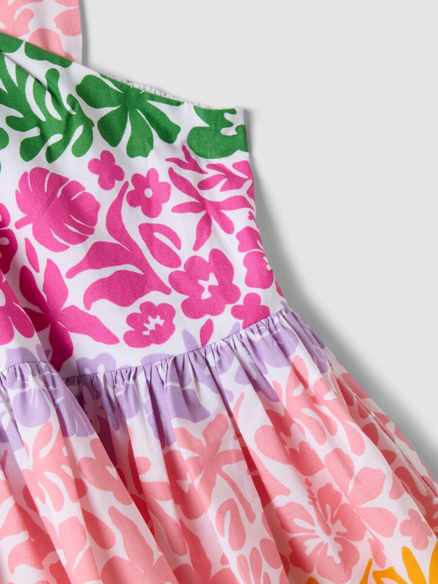 Multicolour pure cotton dress with crossed straps_3
