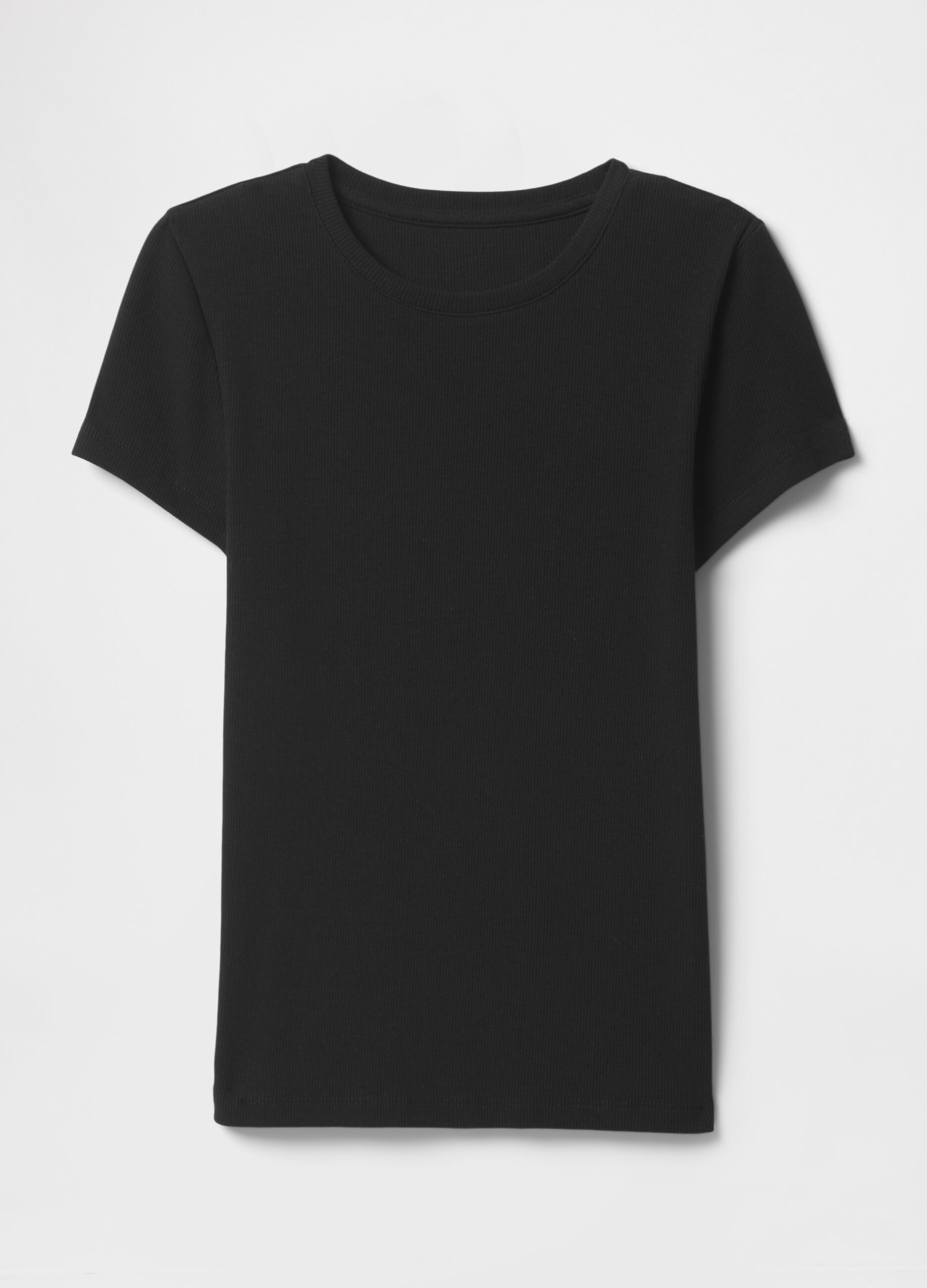 Slim-fit T-shirt in ribbed cotton