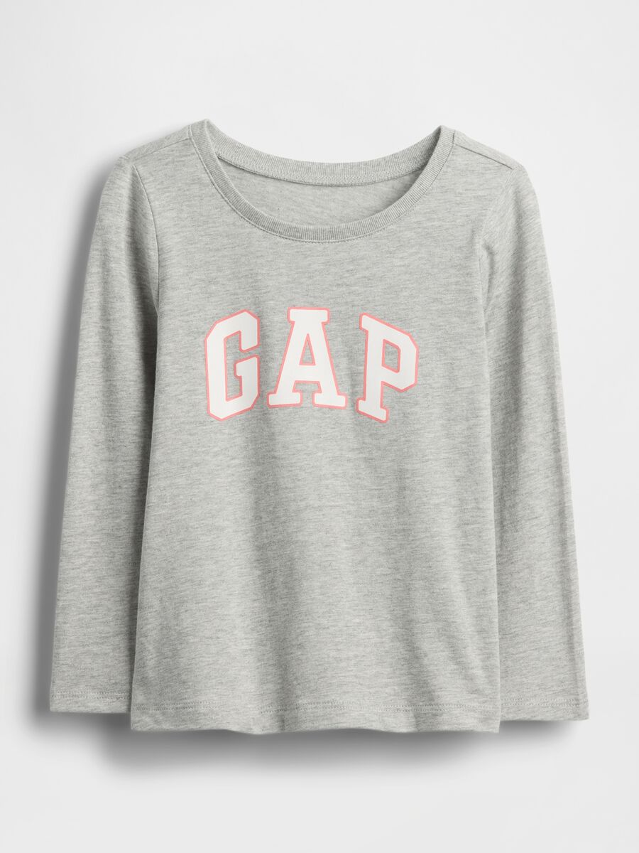 Grey Long Sleeve Cotton T-shirt_0