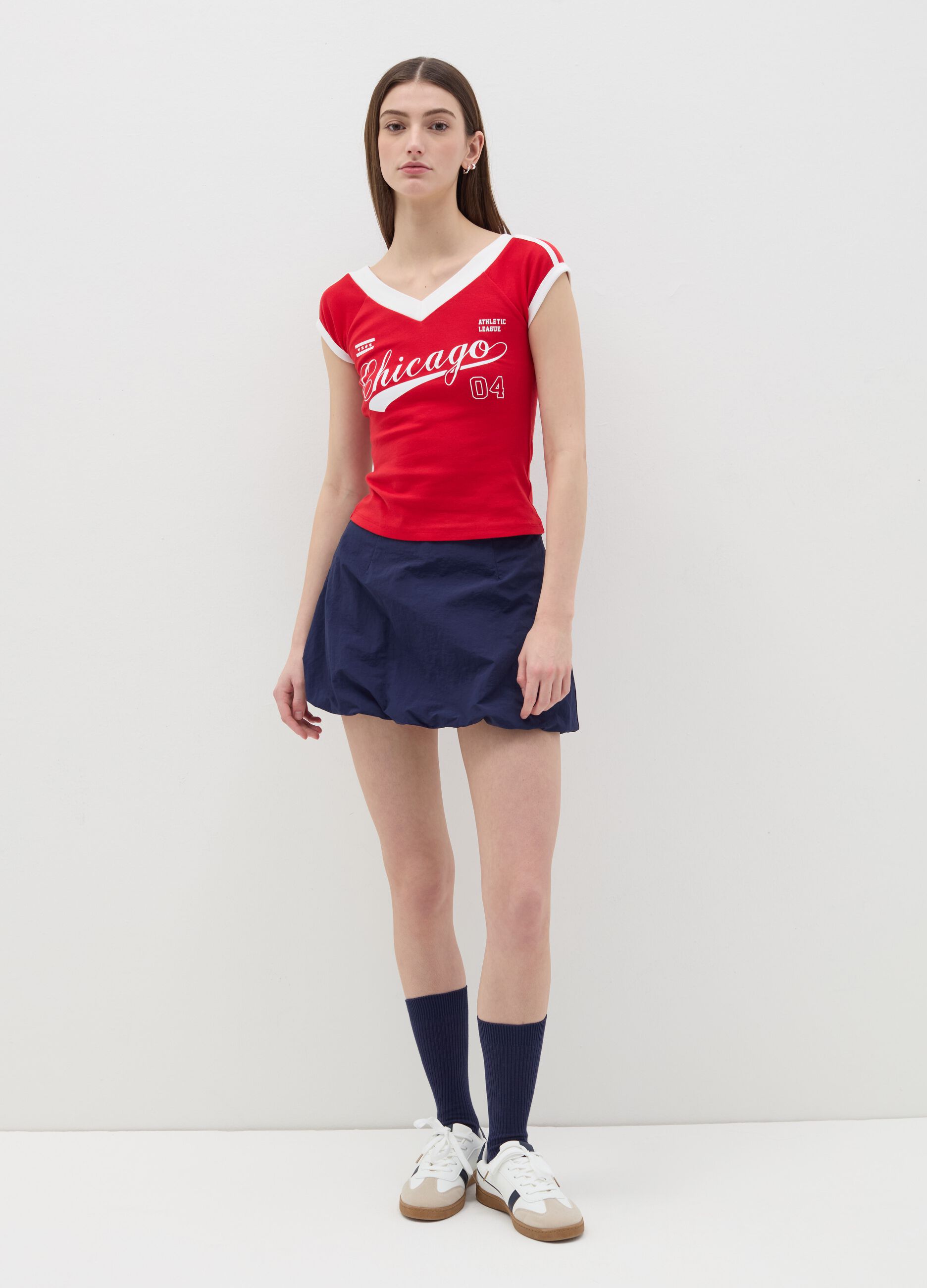 T-shirt with side bands
