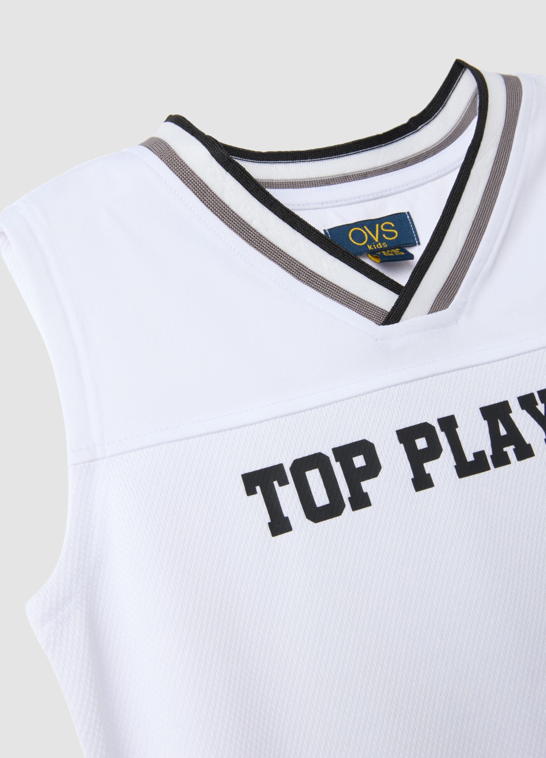 White and blue vest and shorts set