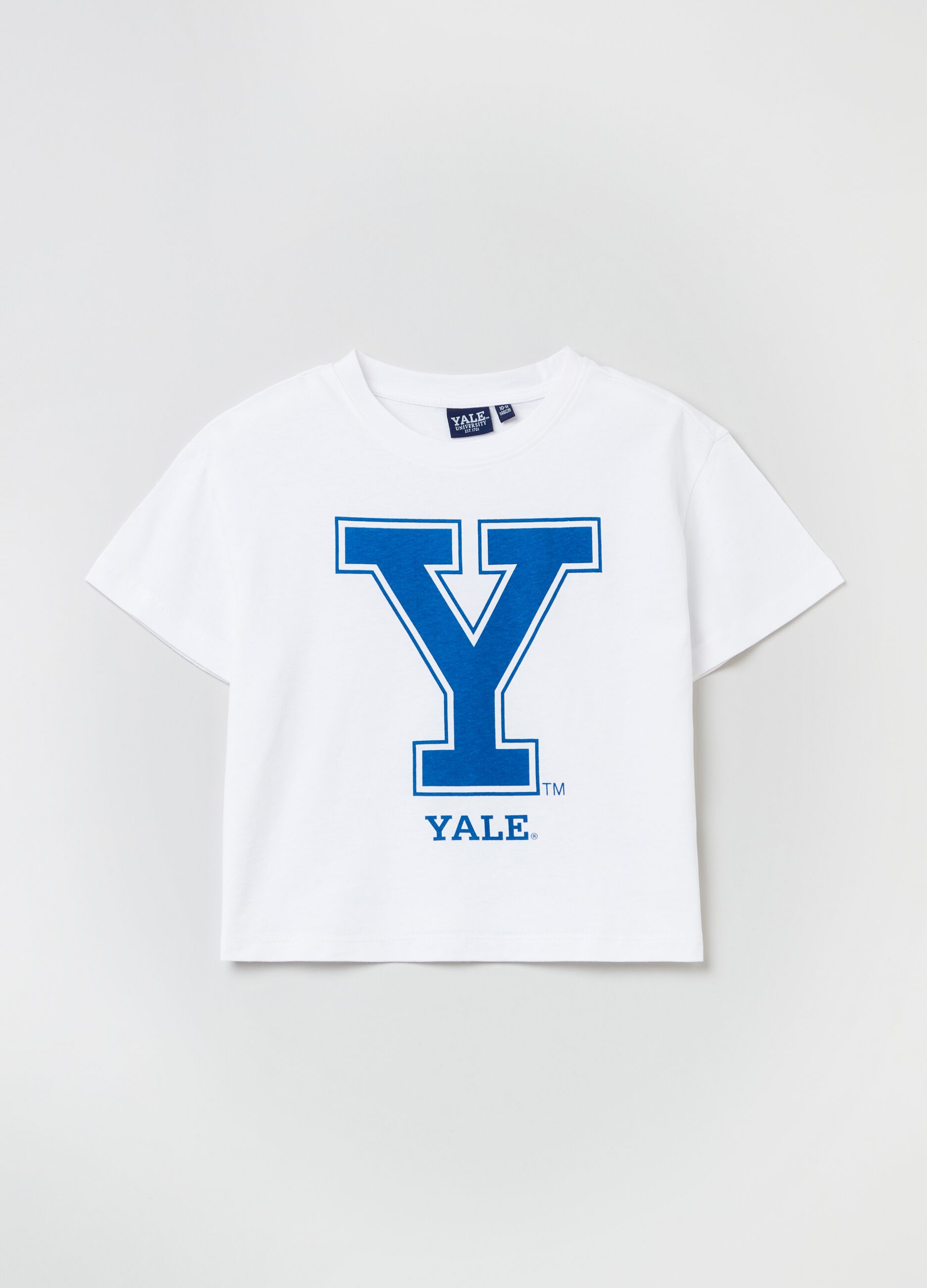 Crop T-shirt with college print