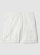 White pure cotton regular-fit cargo shorts_4