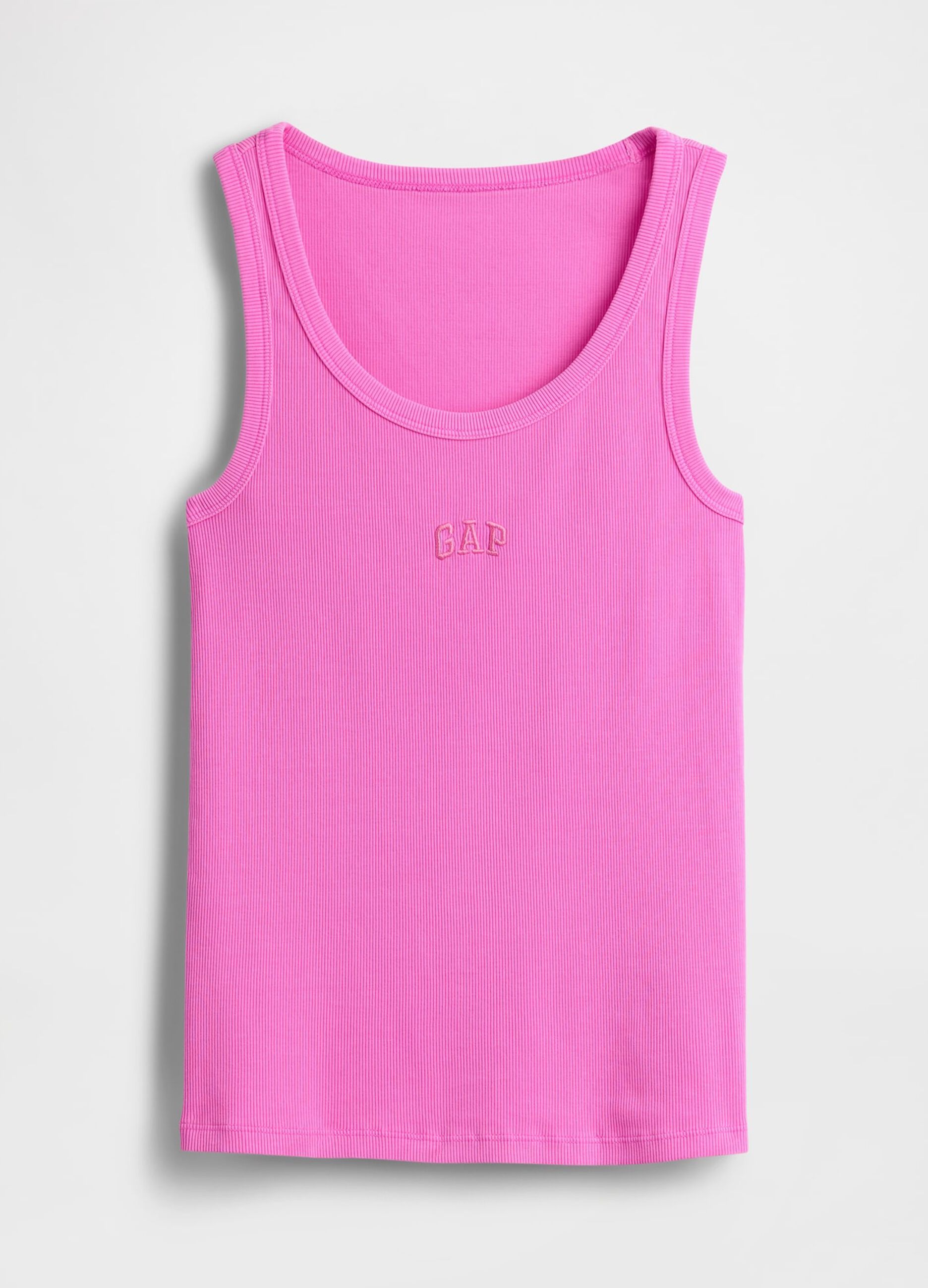 Ribbed stretch cotton tank top