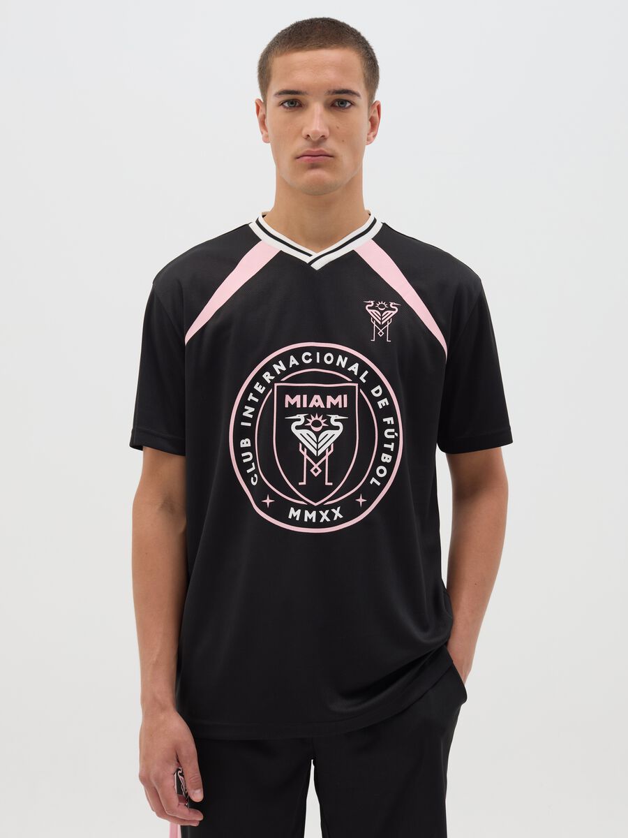 Black T-shirt with pink Club Internacional De Fùtbol Miami details_0