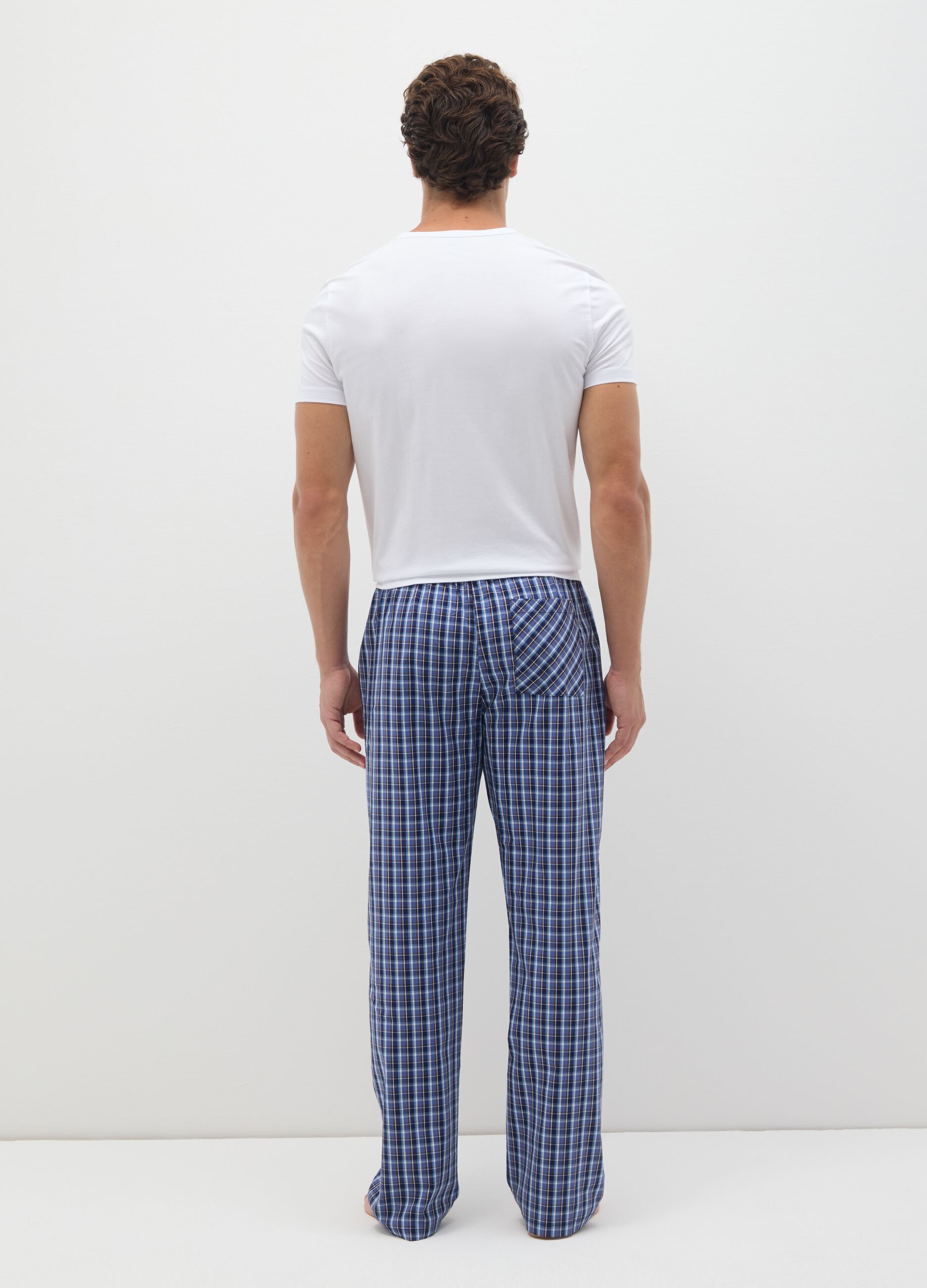 Pure Cotton Blue Regular Fit Pyjama Trousers