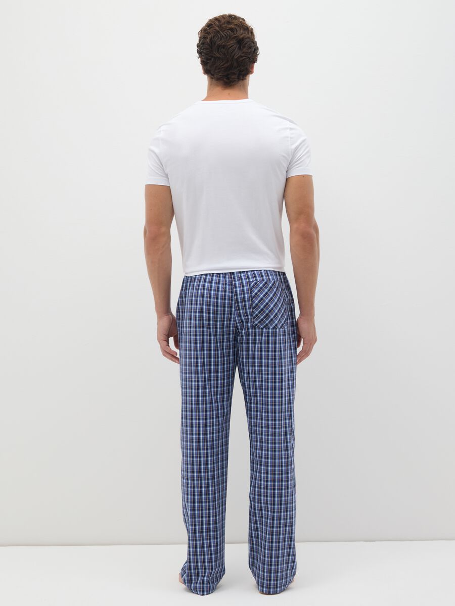 Pure Cotton Blue Regular Fit Pyjama Trousers_2
