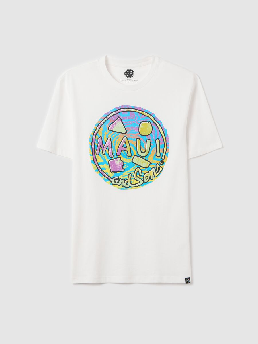 White T-shirt with Maui and Sons logo_0
