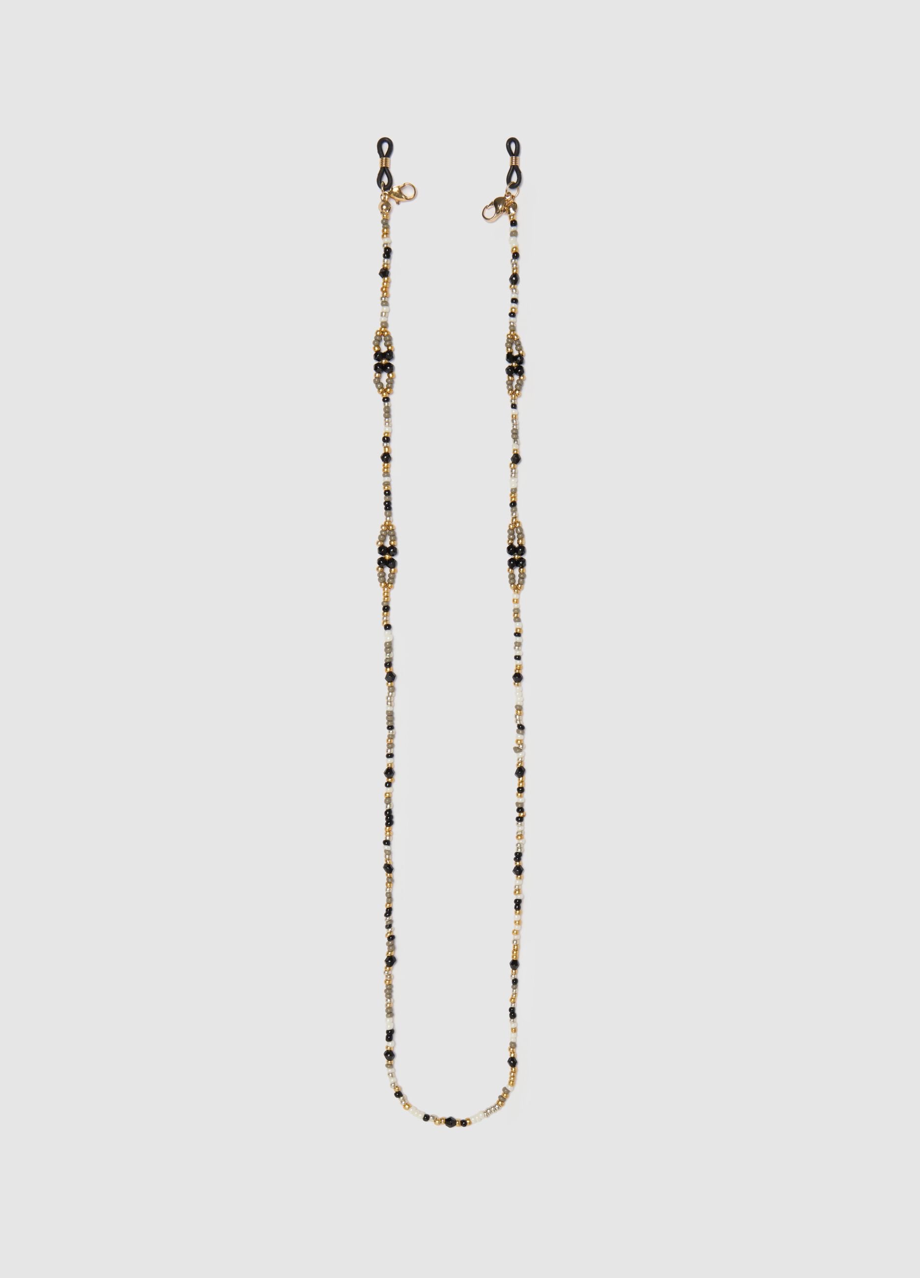 Glasses chain with multicoloured beads