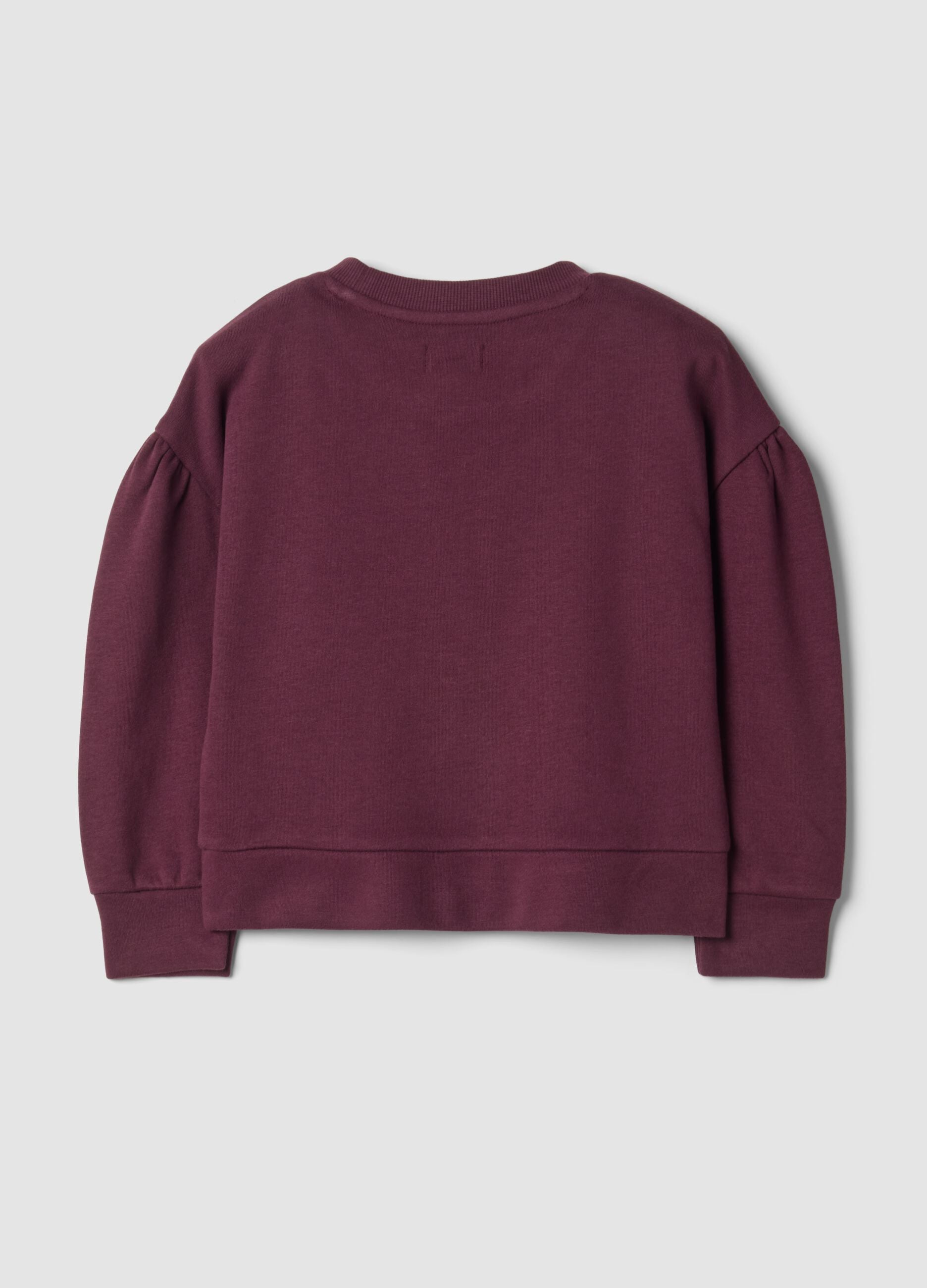 Purple cotton-blend crew-neck sweatshirt with bow