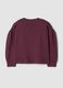 Purple cotton-blend crew-neck sweatshirt with bow_1