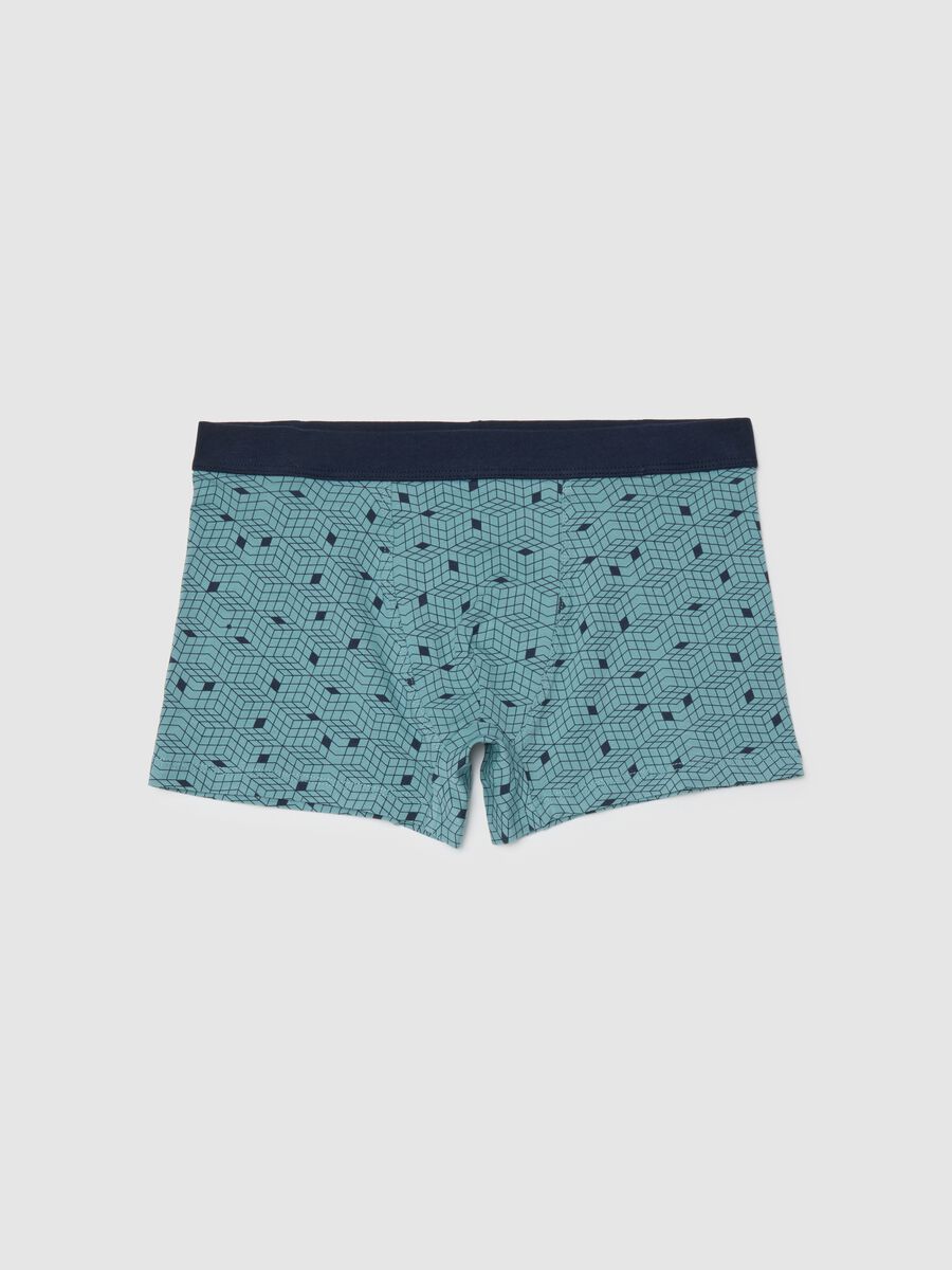 Blue stretch cotton boys' boxers with patterns_0