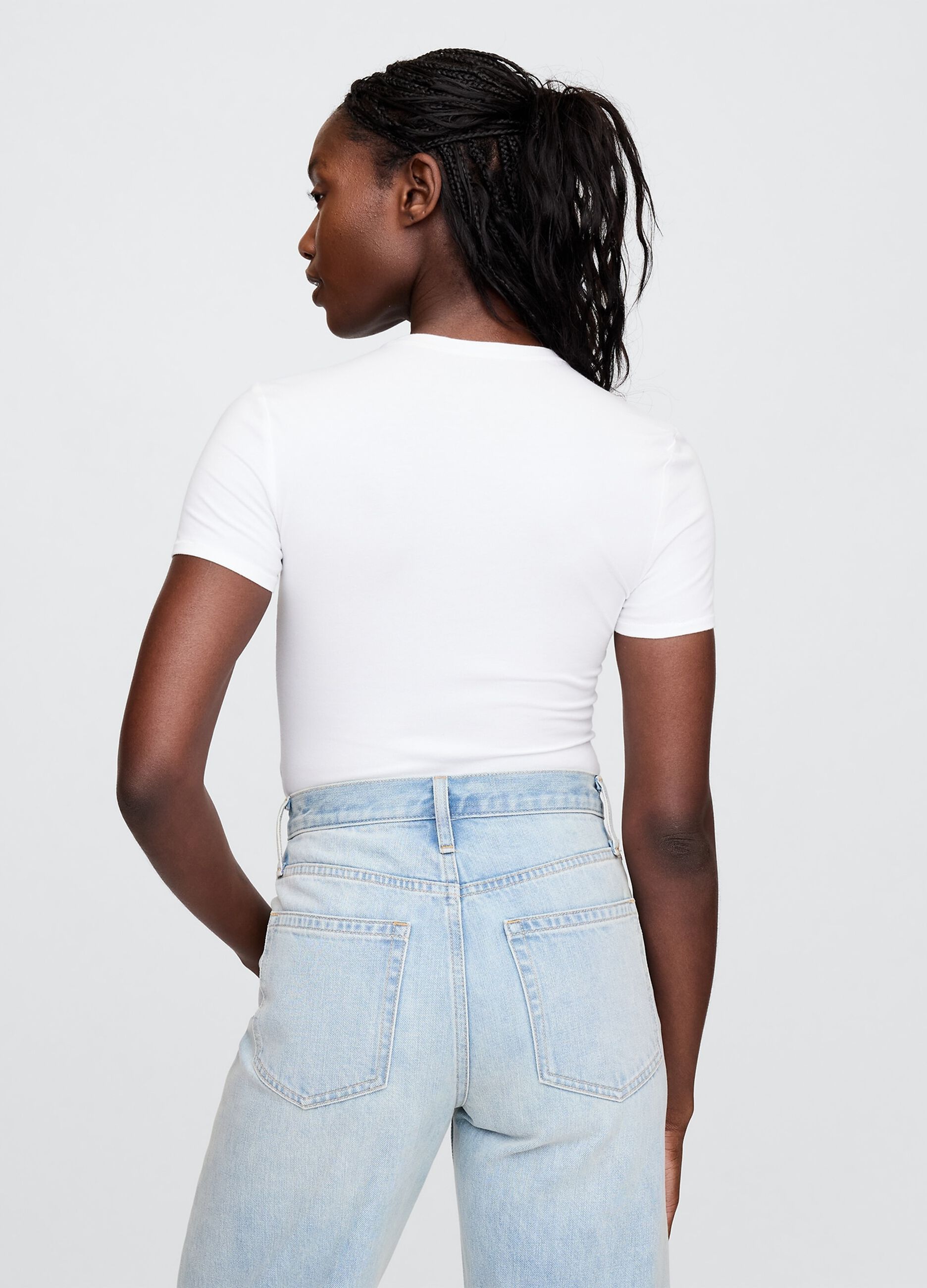 Body bianco in cotone elasticizzato