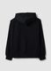 Black cropped pure cotton hoodie with oversized fit_2