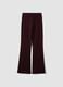 Plum purple flared leggings in stretch cotton_0