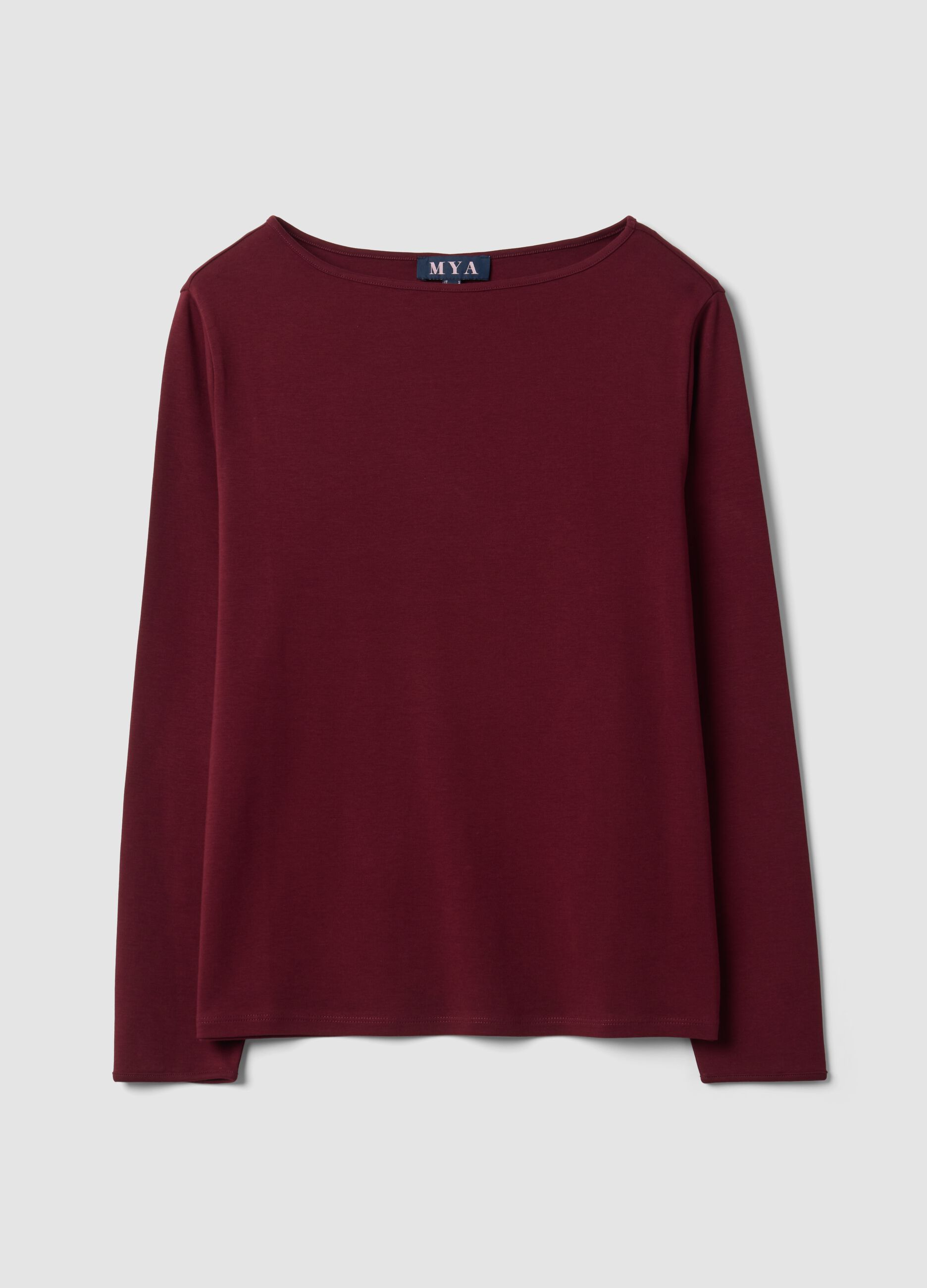 Red pure cotton crew-neck T-shirt with regular fit