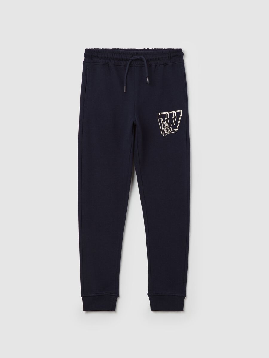 Joggers with snowboarder print_0