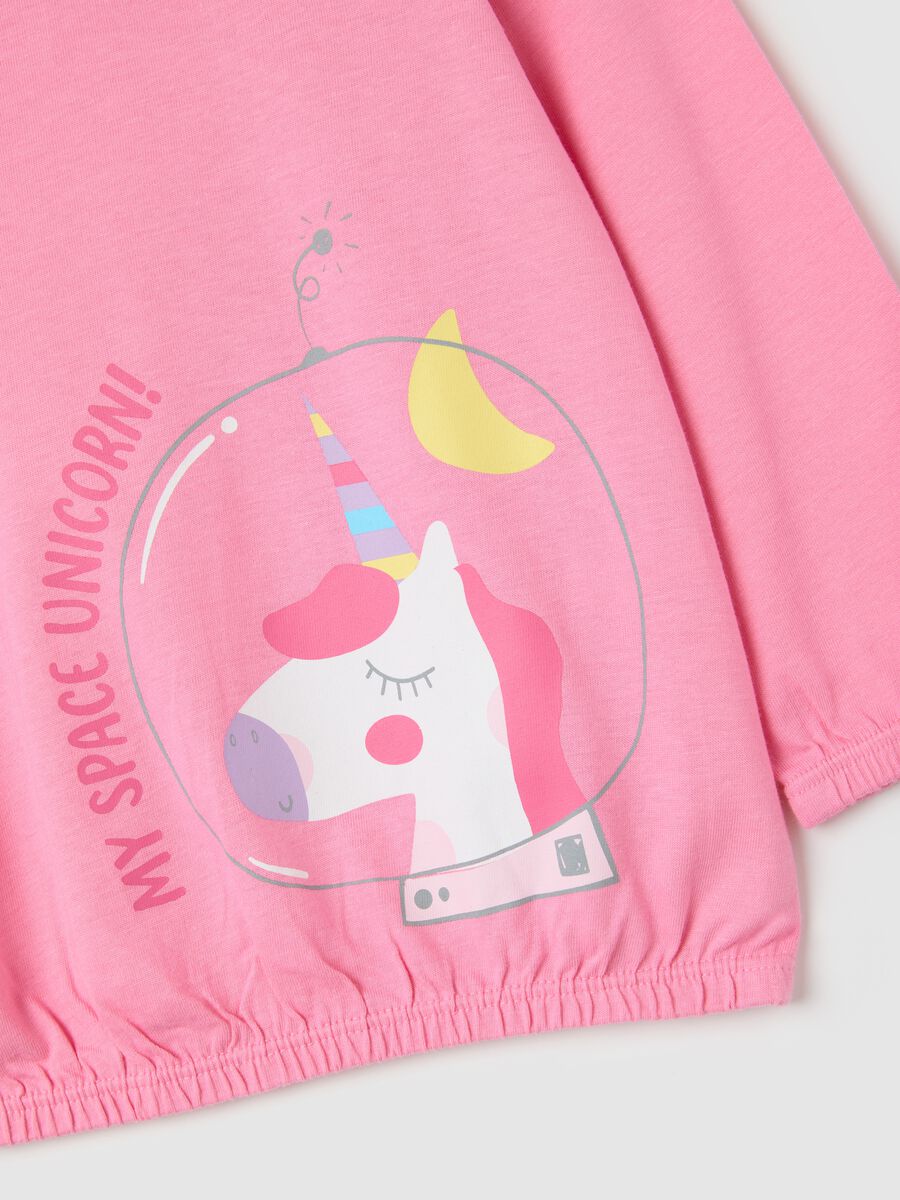 Girl's pink unicorn pure cotton pyjamas_2
