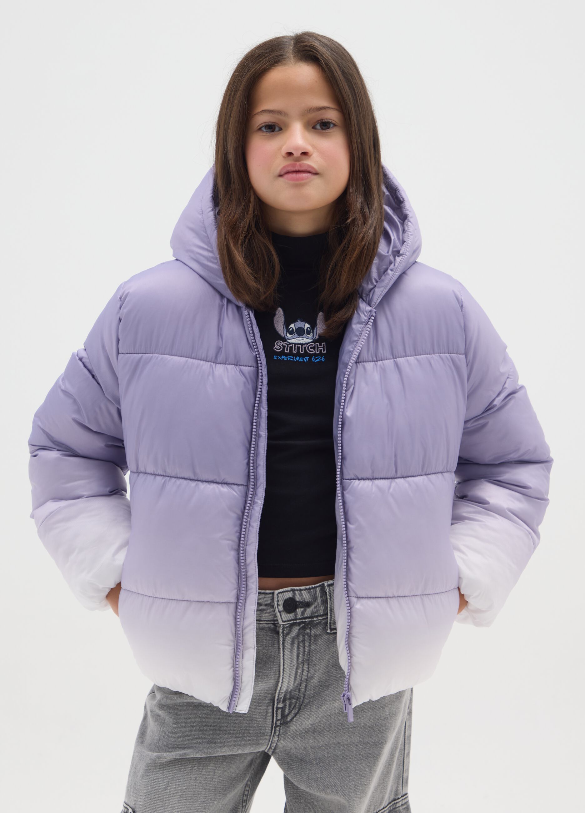Girls' Regular Fit Multicolour Padded Jacket