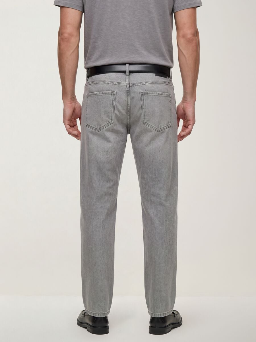 Grey denim jeans in cotton and viscose blend, regular fit_3