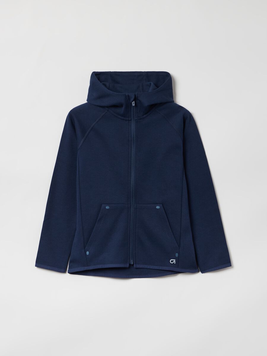Full-zip hoodie in technical fabric_0