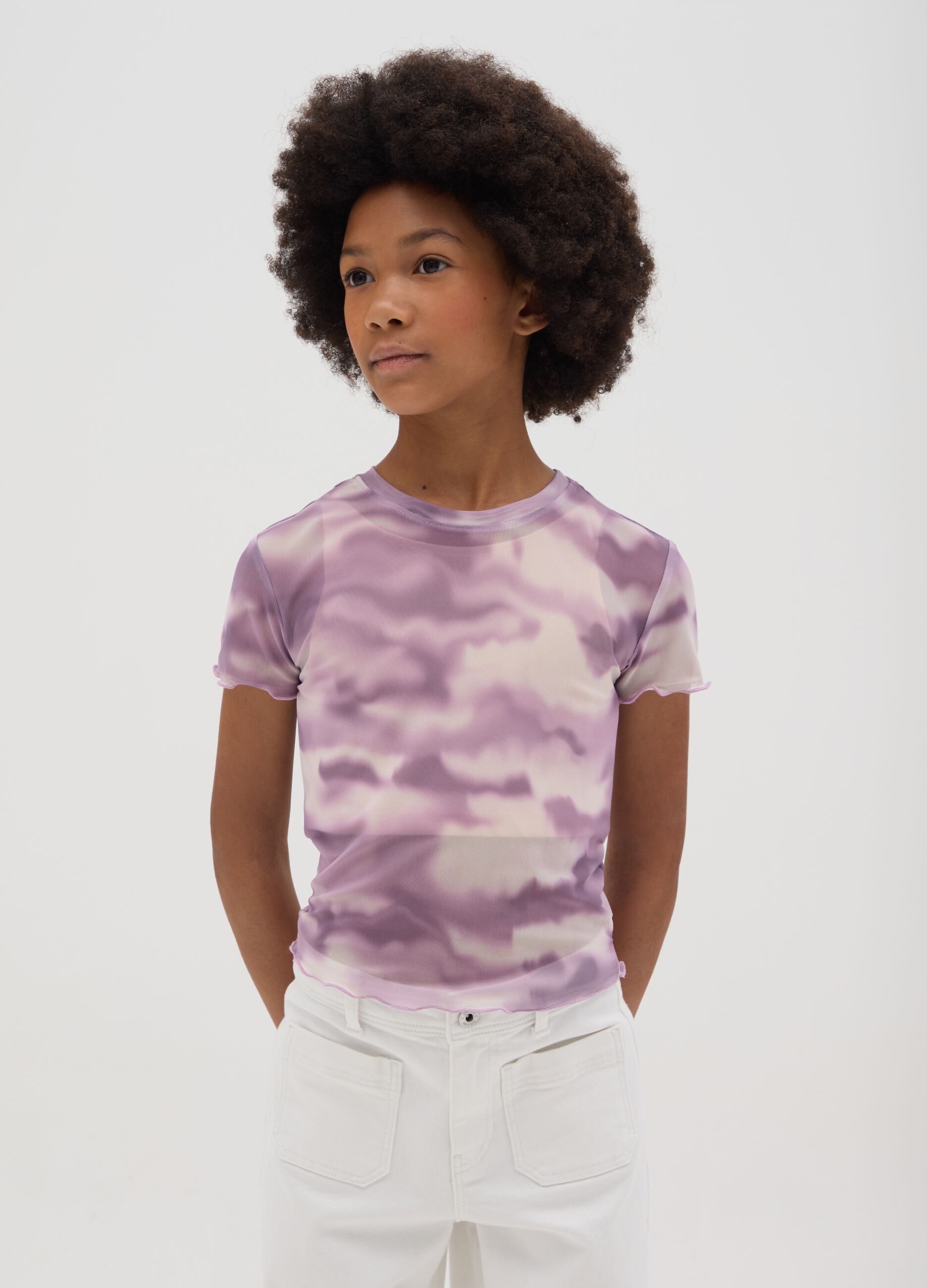OVS Kids Purple Mesh Short Sleeve T-Shirt