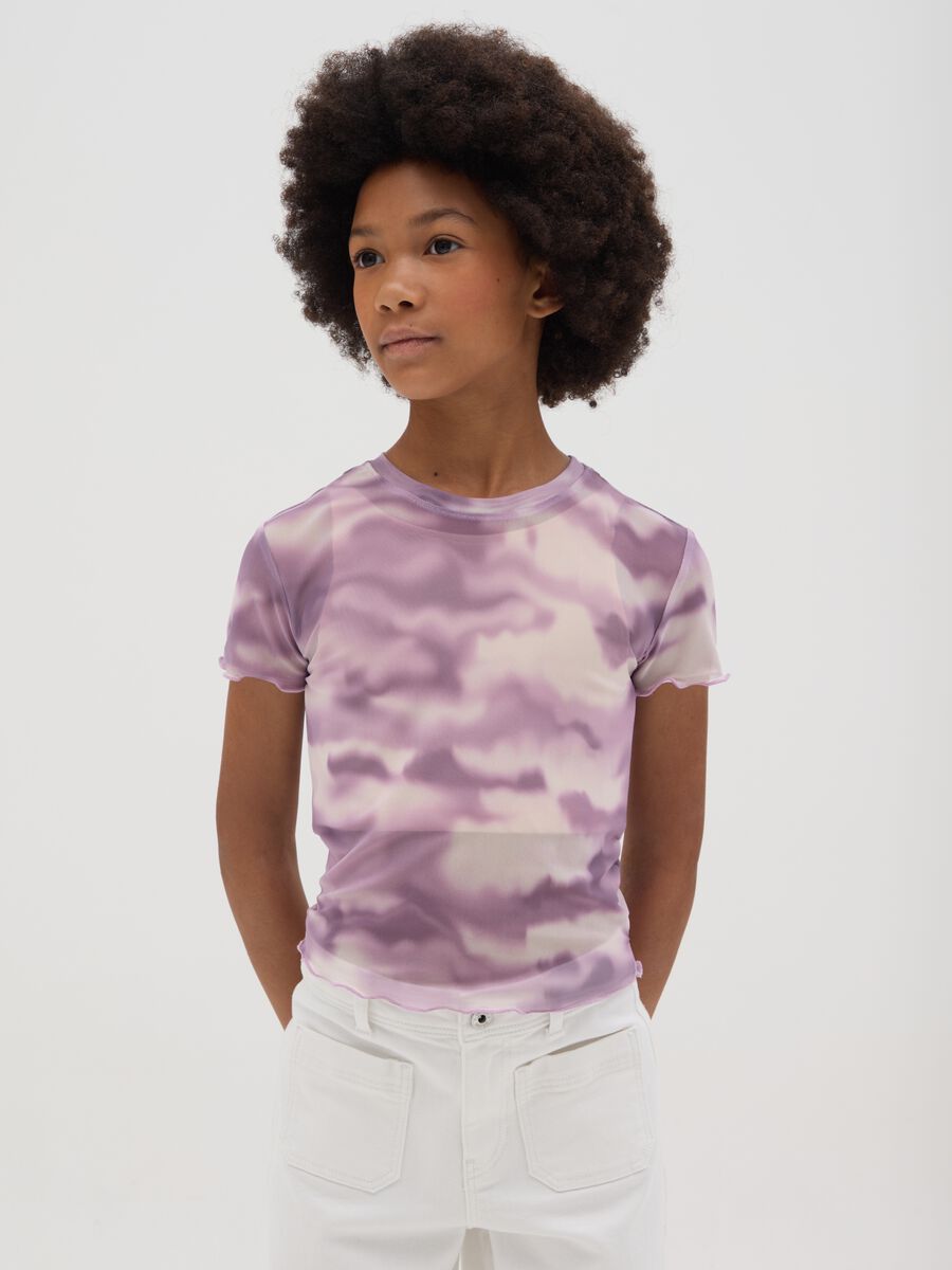 T-shirt da ragazza in tessuto elasticizzato multicolor fitted_0