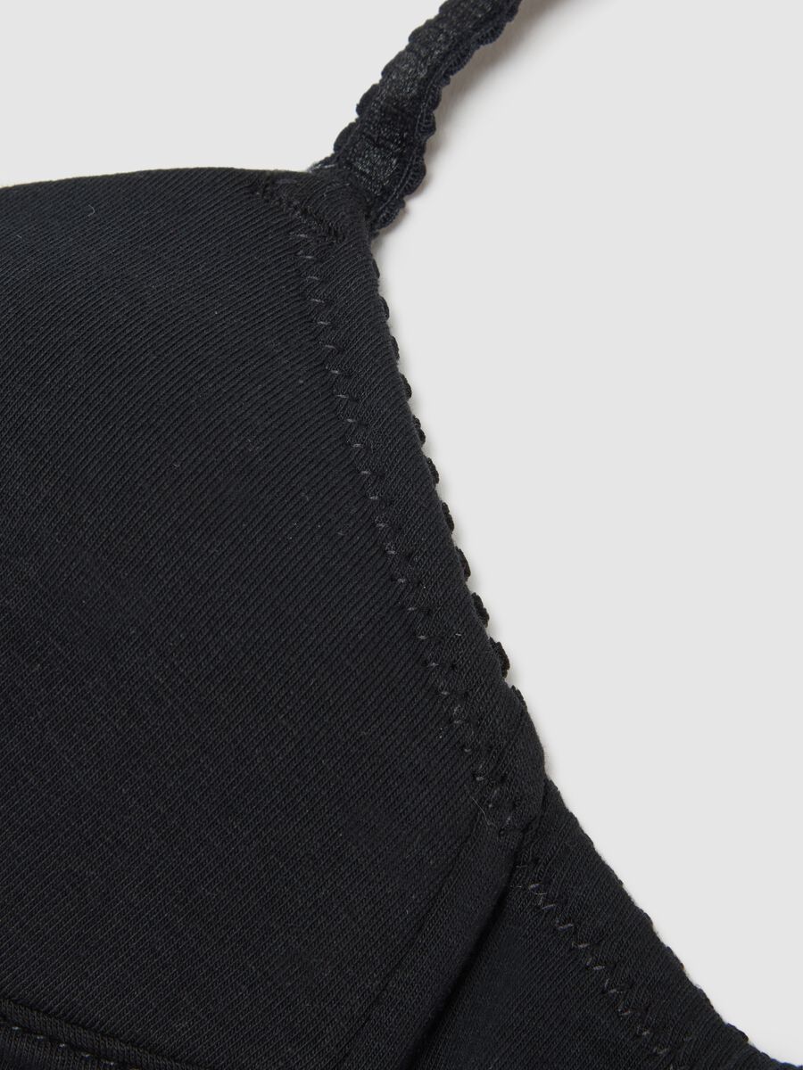 Girls' black stretch cotton bra_3