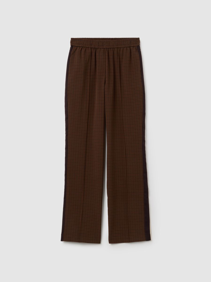 Brown checked regular fit trousers_4