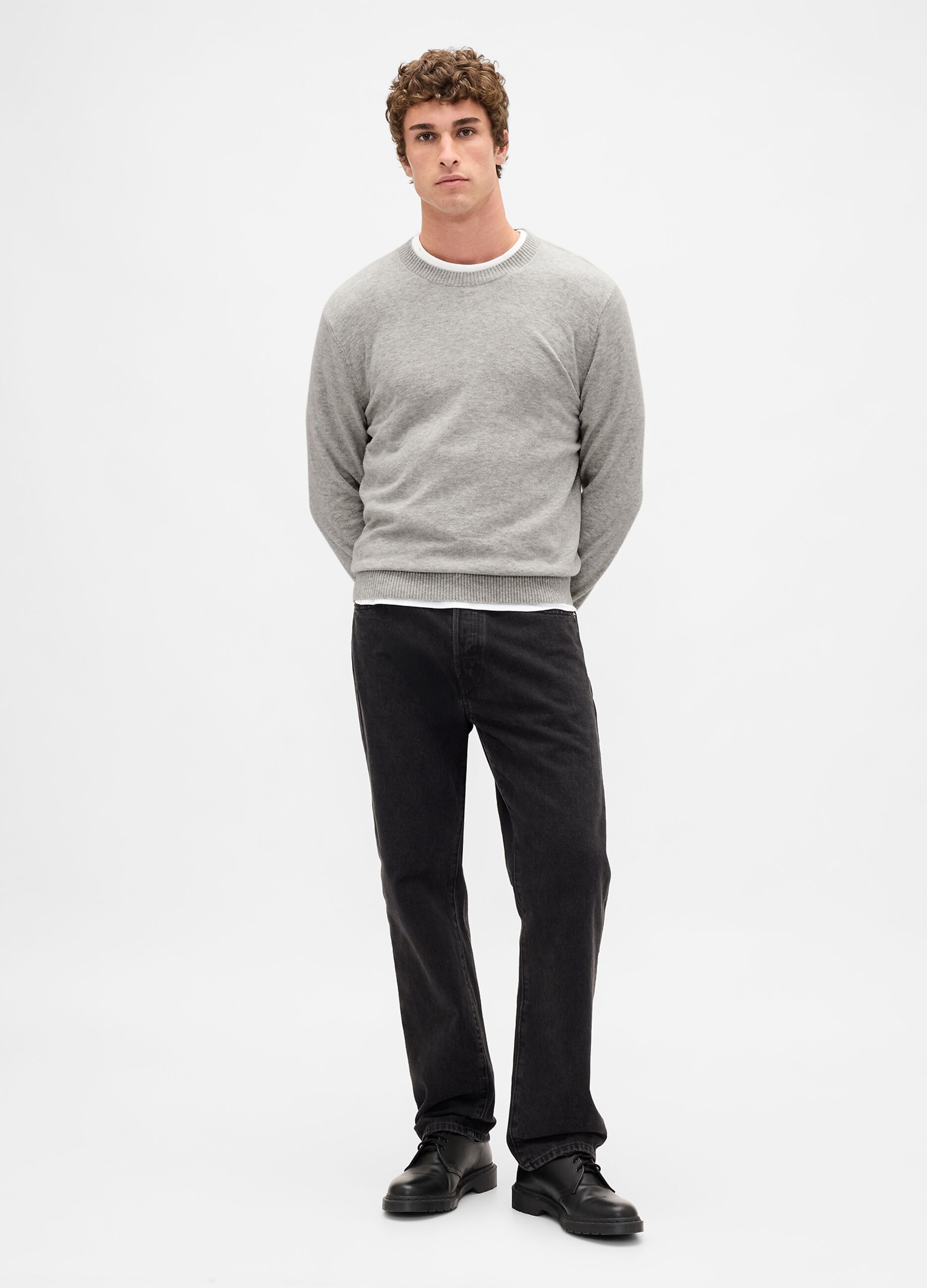 Grey Cotton Blend Jumper