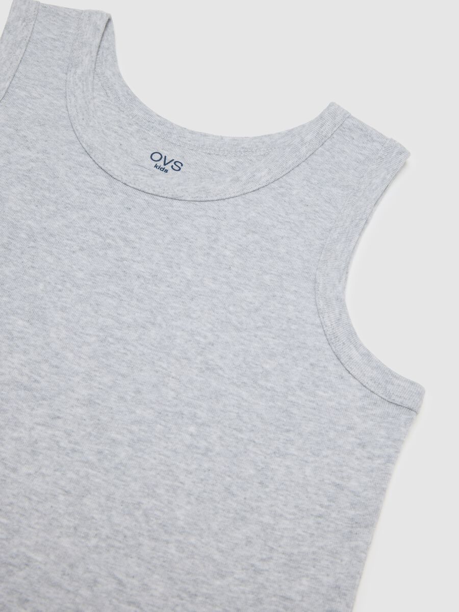 Grey cotton vest for children_2