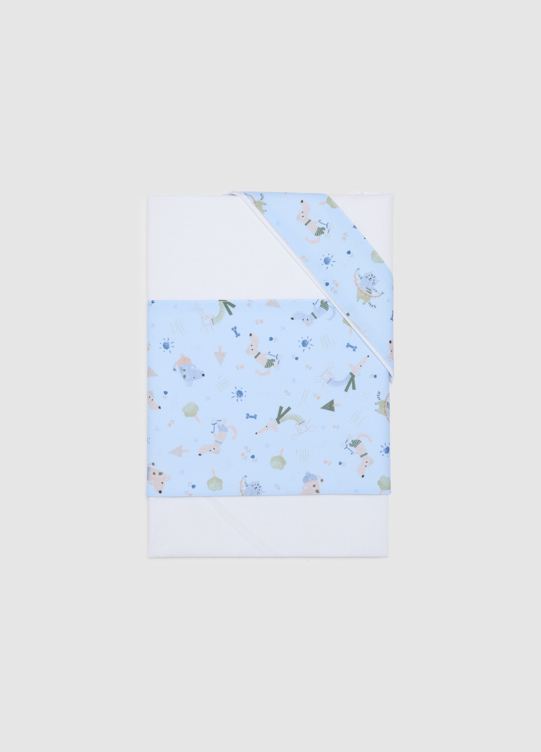 Newborn Cot Sheet Set in Multicolor Pure Cotton