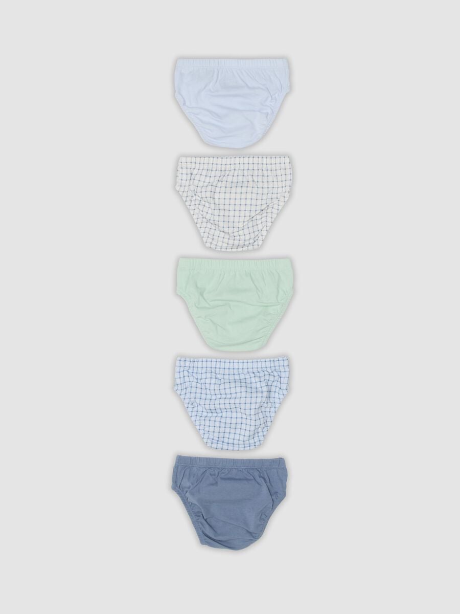 Multipack di cinque slip multicolor in puro cotone organico per neonato_1
