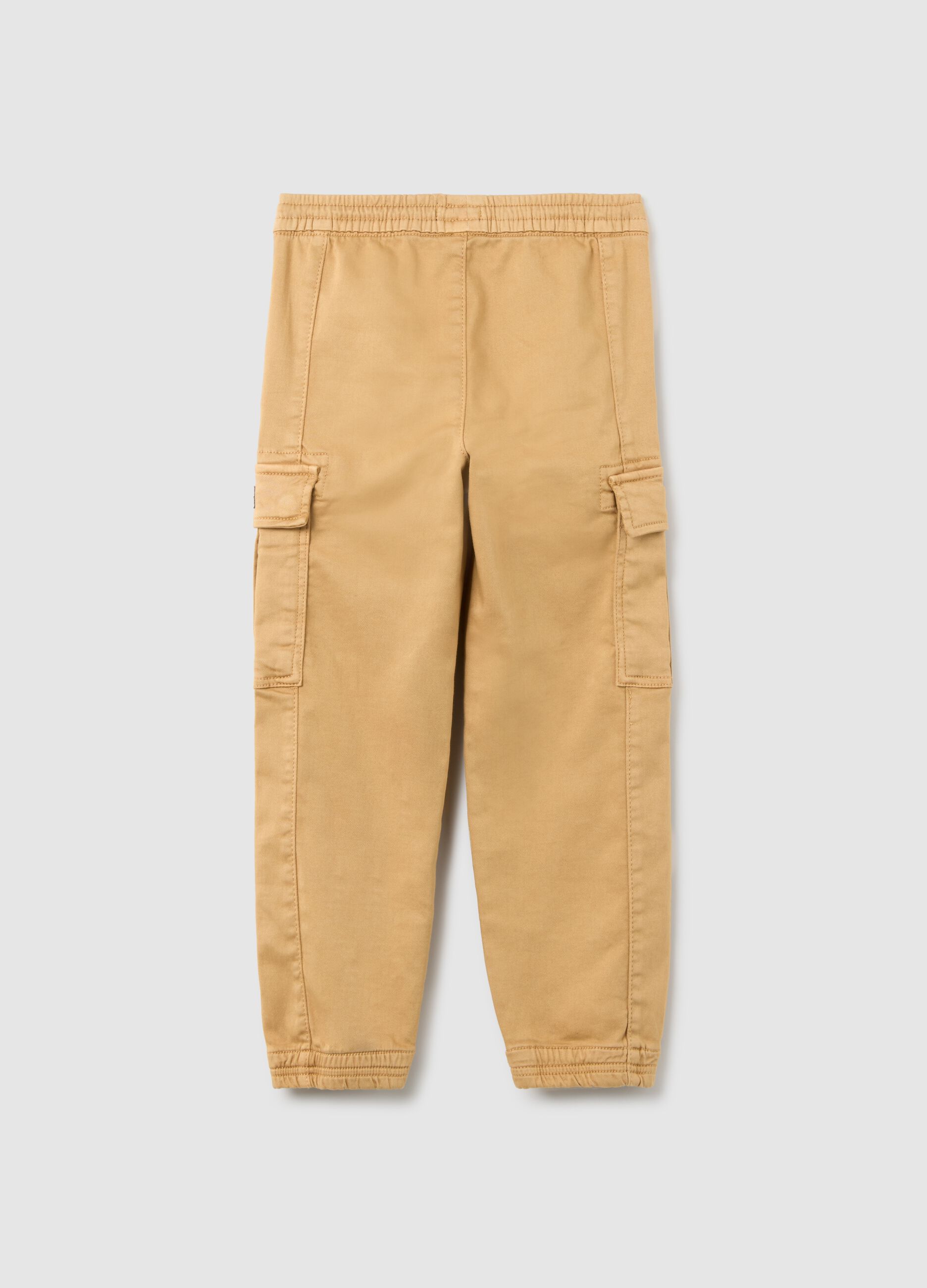 Children's Stretch Beige Cotton Trousers