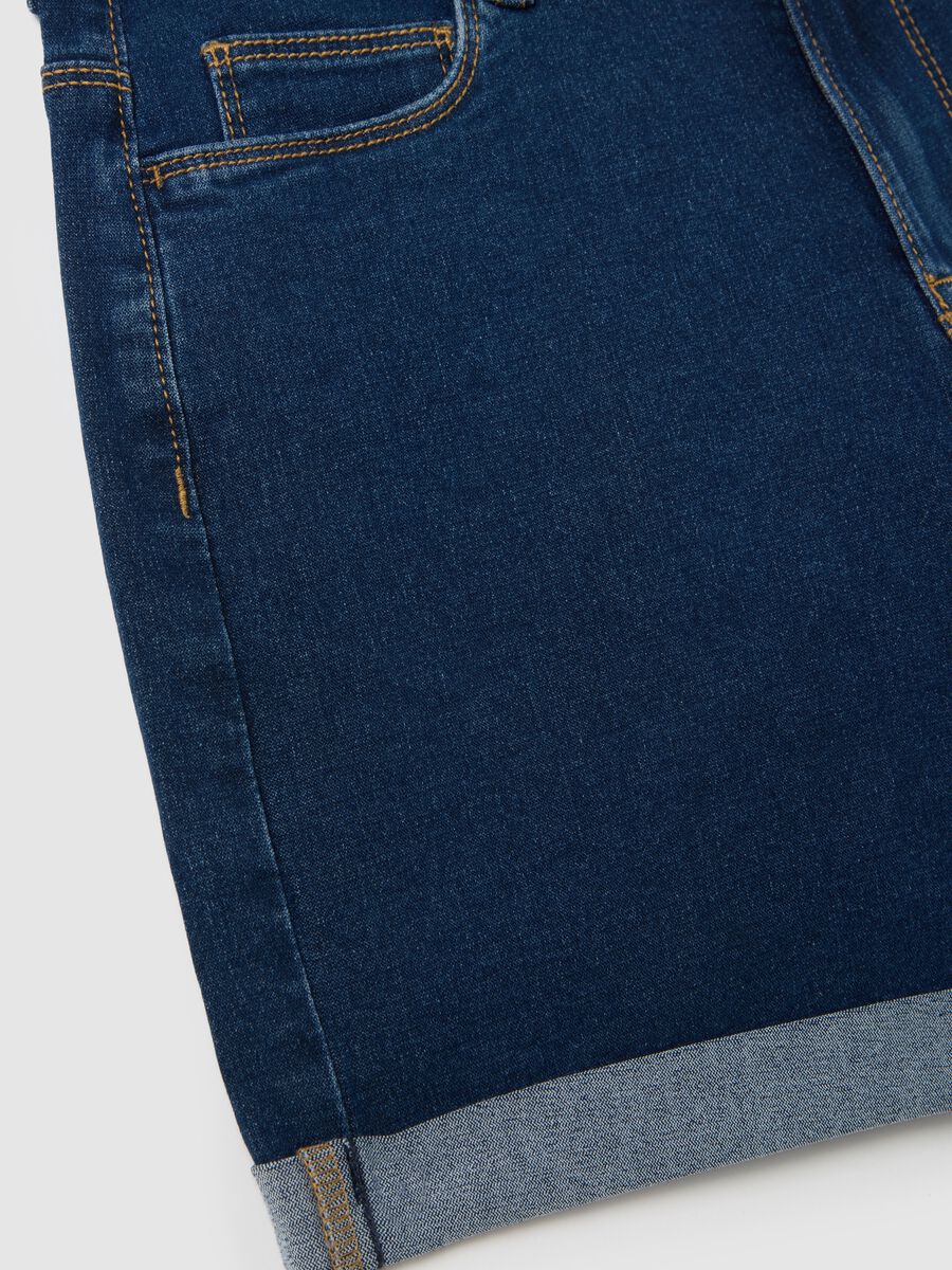 Shorts da donna in denim blu regular fit_1