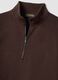 Brown half-zip cotton-blend crew neck_5