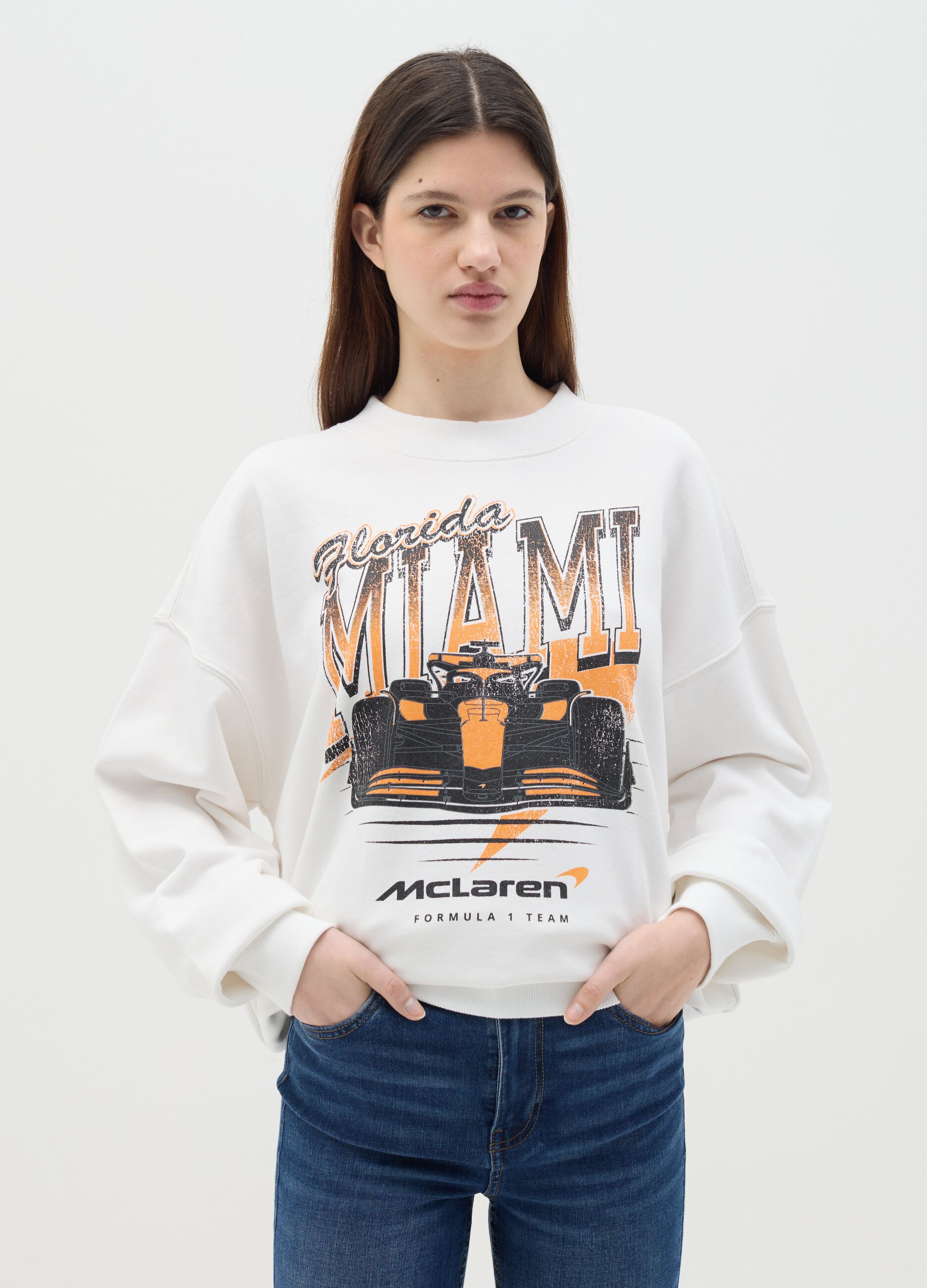 French terry sweatshirt with Mc Laren Formula 1 Team print