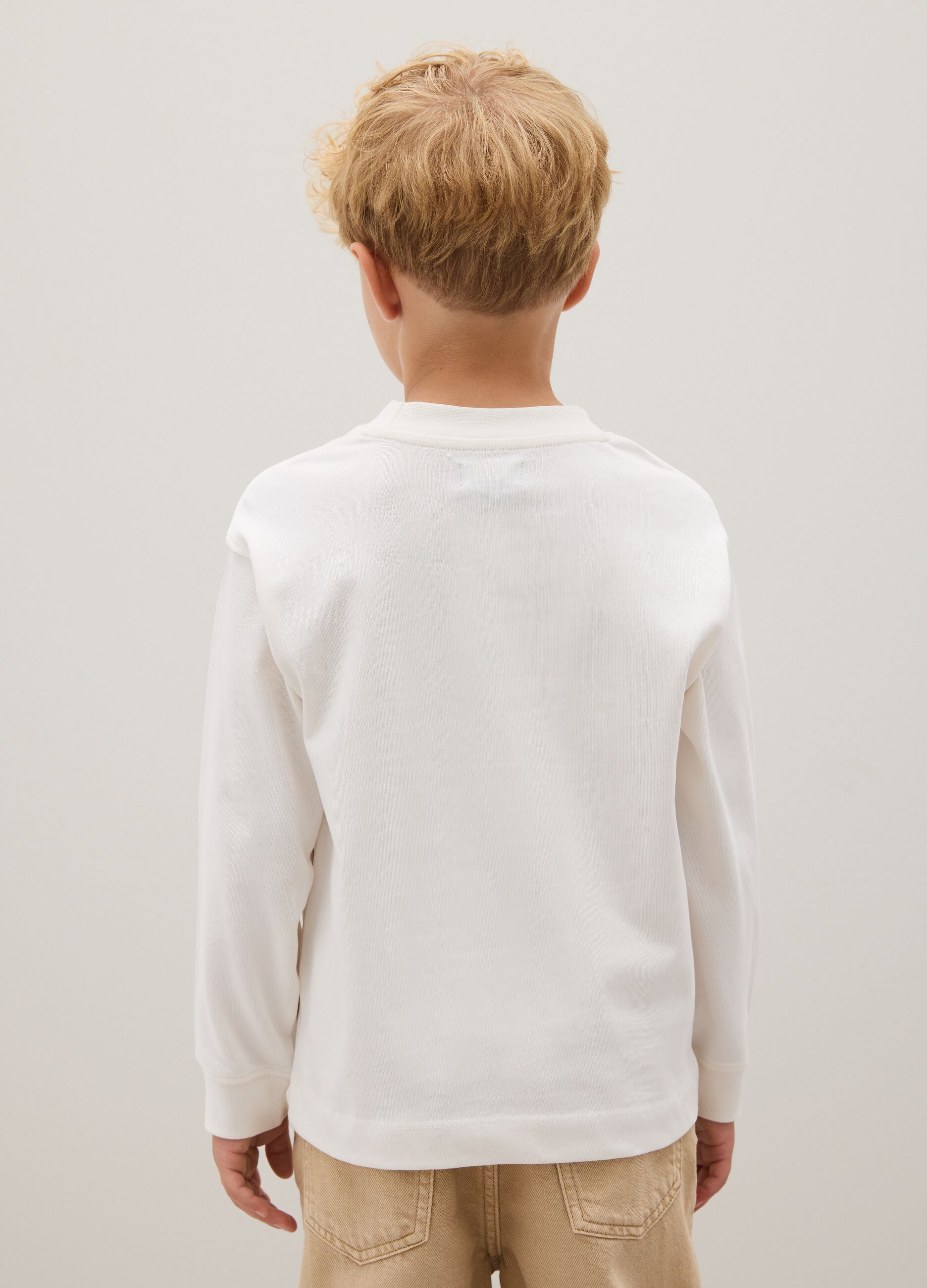 Children's pure cotton white regular fit T-shirt