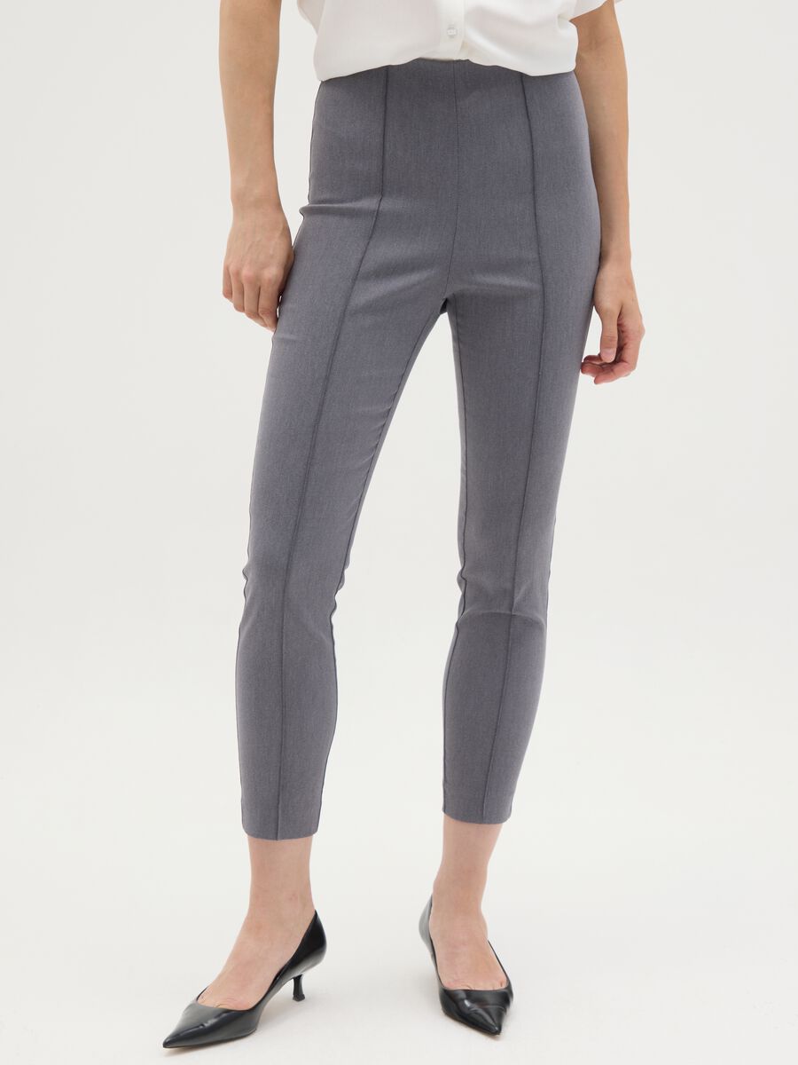 Women's Grey Regular Fit Trousers_1