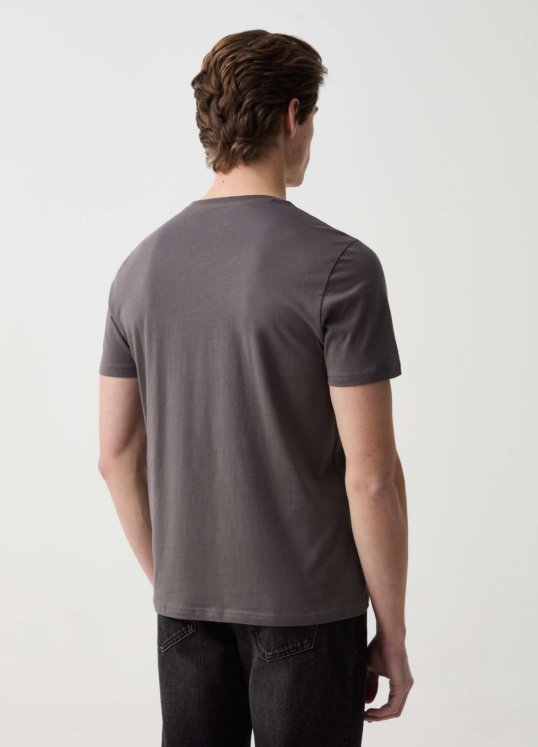 Cotton T-shirt with round neck