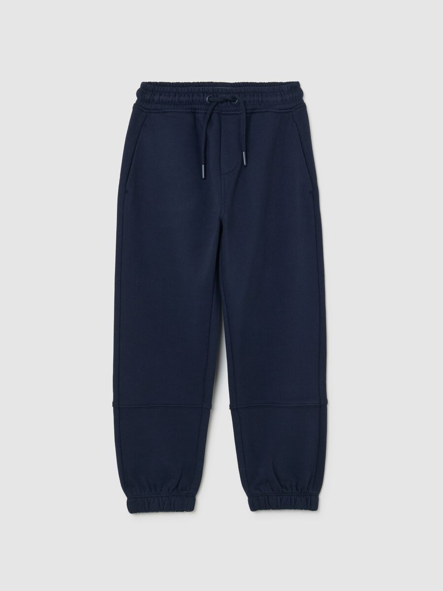 Blue children's jogger trousers made of pure cotton comfort fit_0